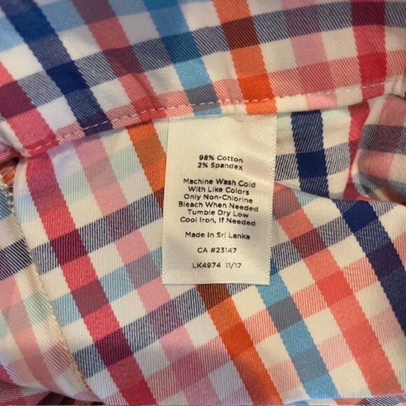 Talbots Skort Multicolor Pockets Side Zip Orange Blue White Pink Women's Size 6 - Picture 9 of 10